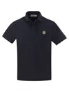 Men's Logo Patch Polo Shirt Navy - STONE ISLAND - BALAAN 2