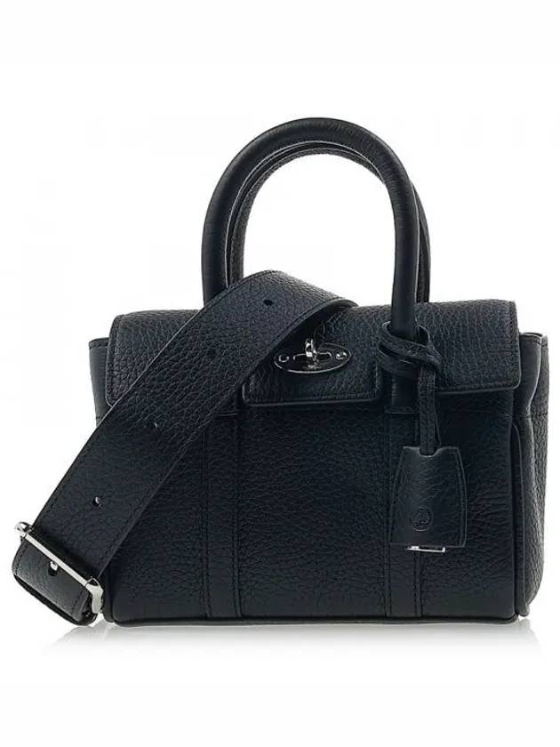 Bayswater Mini Heavy Grain Shoulder Bag Black - MULBERRY - BALAAN 2