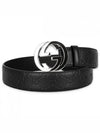 Men's Interlocking G Signature Leather Belt Black - GUCCI - BALAAN 2