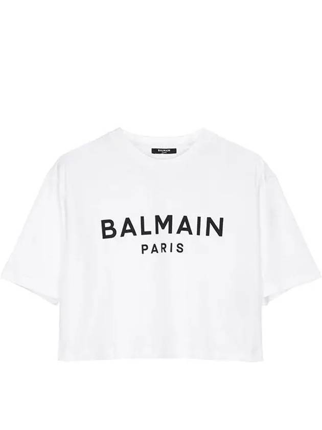 Logo Print Boxy Short Sleeve T-Shirt White - BALMAIN - BALAAN 2