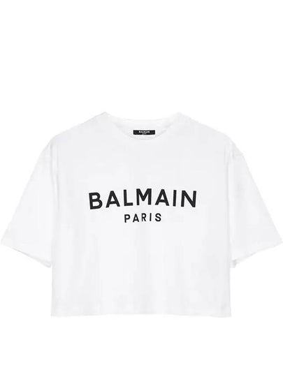 Logo Print Boxy Short Sleeve T-Shirt White - BALMAIN - BALAAN 2