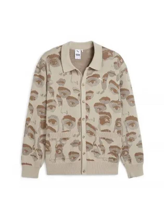 Eyes Print Knit Cardigan Beige - PUMA - BALAAN 2