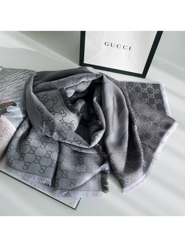 GG Jacquard Square Muffler Grey - GUCCI - BALAAN 4