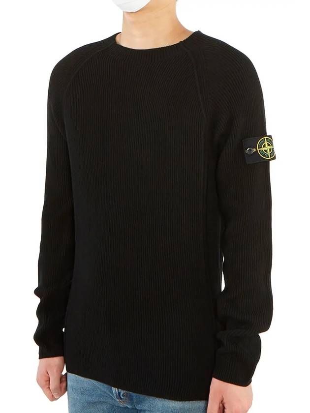 Wappen Patch Round Neck Knit Top Black - STONE ISLAND - BALAAN 3