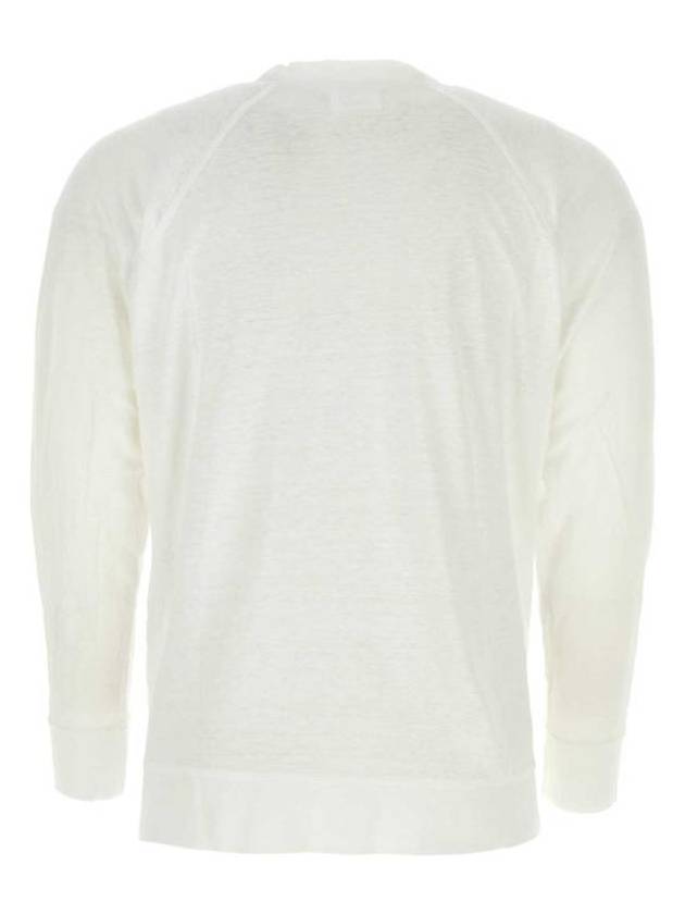 Kieffer Logo Print Linen Long Sleeve T-Shirt White - ISABEL MARANT - BALAAN 3