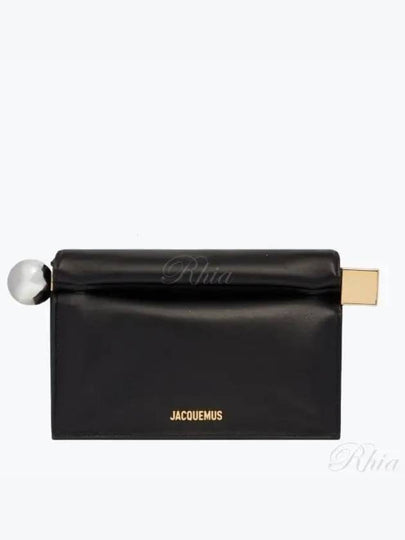 Round Square Logo Clutch Bag Black - JACQUEMUS - BALAAN 2