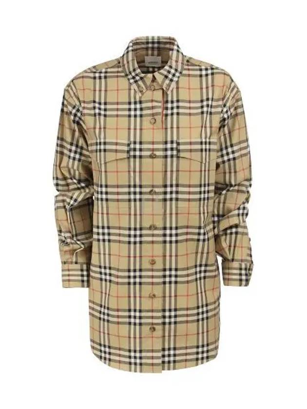 Vintage Check Overfit Shirt Beige - BURBERRY - BALAAN 2