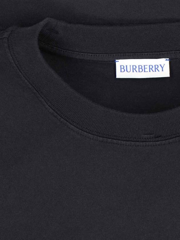 Embroidered Logo Cotton Short Sleeve T-Shirt Black - BURBERRY - BALAAN 5