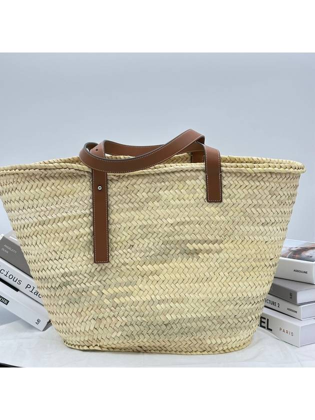 Women's Basket Raffia Tote Bag Natural Tan 32702S81BASKET2435 - LOEWE - BALAAN 3