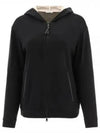 Women's Monilli French Terry Zip-Up Hoodie Black - BRUNELLO CUCINELLI - BALAAN 2