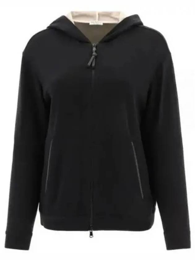 Women's Monilli French Terry Zip-Up Hoodie Black - BRUNELLO CUCINELLI - BALAAN 2