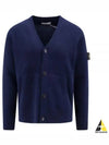 Men's Wappen Patch Button Cardigan Navy - STONE ISLAND - BALAAN 2