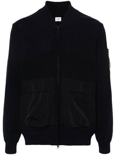 Cotton Mixed Bomber Cardigan Black - CP COMPANY - BALAAN 2