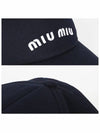 Embroidered Logo Drill Ball Cap Navy - MIU MIU - BALAAN 5