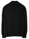 Round Neck Wappen Organic Knit Top Black - STONE ISLAND - BALAAN 3