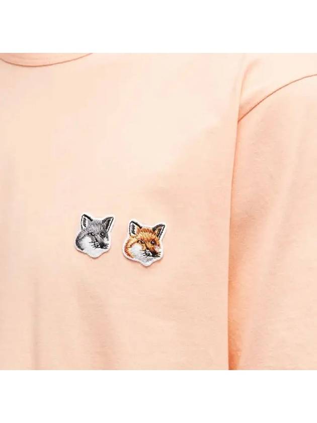 Double Fox Head Patch Classic T-Shirt Orange - MAISON KITSUNE - BALAAN 5