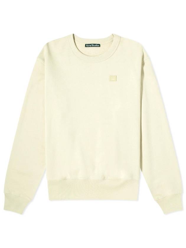 Logo Patch Regular Fit Crew Neck Sweatshirt Sand Green - ACNE STUDIOS - BALAAN 1