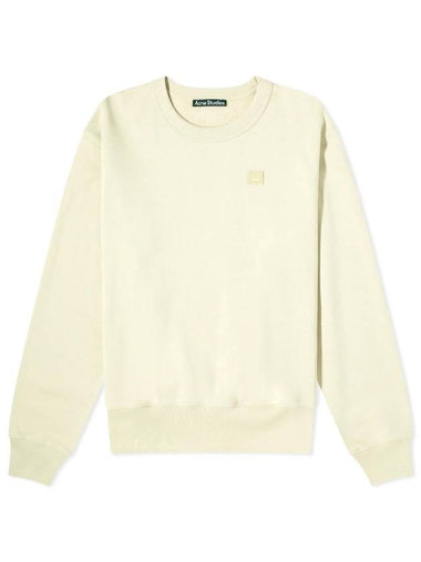 Logo Patch Regular Fit Crew Neck Sweatshirt Sand Green - ACNE STUDIOS - BALAAN 1