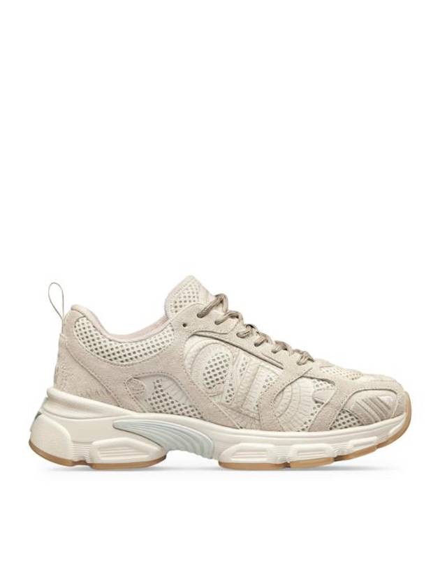 Chrono Mesh Suede Calfskin Low Top Sneakers Beige - DIOR - BALAAN 2