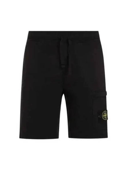 Fleece Bermuda Shorts Black - STONE ISLAND - BALAAN 2