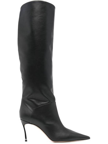 Casadei 'Superblade' Black Leather High Boots - CASADEI - BALAAN 1