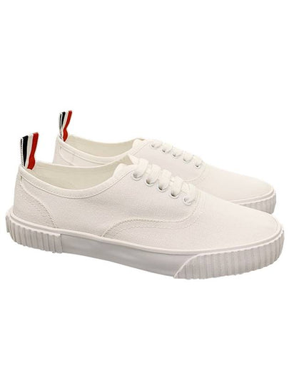 Women's Heritage Cotton Canvas Low Top Sneakers White - THOM BROWNE - BALAAN 2