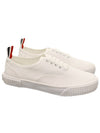 Women's Heritage Cotton Canvas Low Top Sneakers White - THOM BROWNE - BALAAN 2