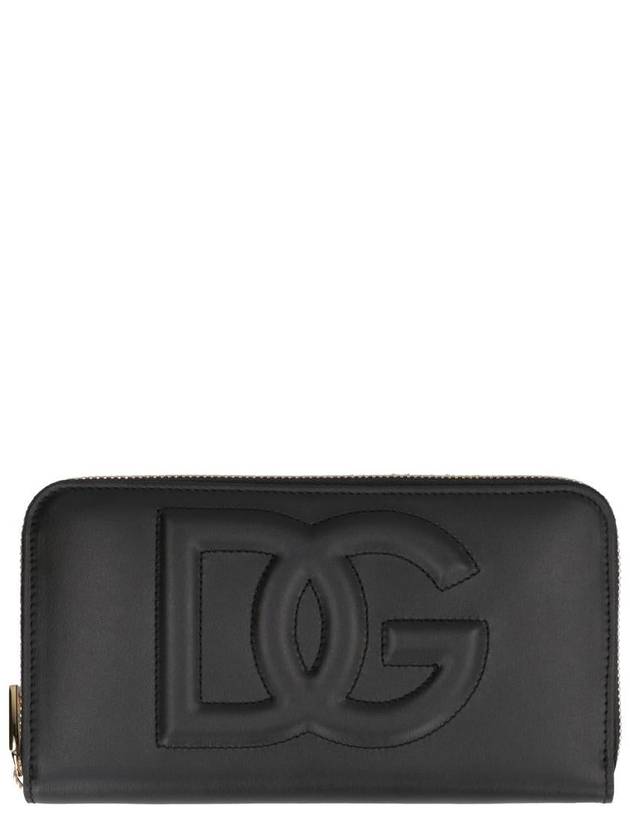 DG logo zipper calfskin long wallet black - DOLCE&GABBANA - BALAAN 2