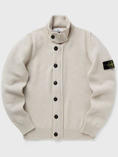 Wappen High Neck Button Up Wool Cardigan Plaster - STONE ISLAND - BALAAN 2