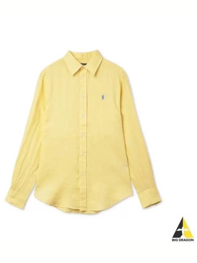 W relaxed fit linen shirt yellow - POLO RALPH LAUREN - BALAAN 1