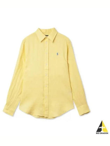 W relaxed fit linen shirt yellow - POLO RALPH LAUREN - BALAAN 1