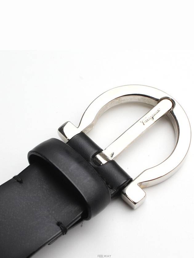 Ferragamo black silver Gancini buckle belt 23 - SALVATORE FERRAGAMO - BALAAN 5