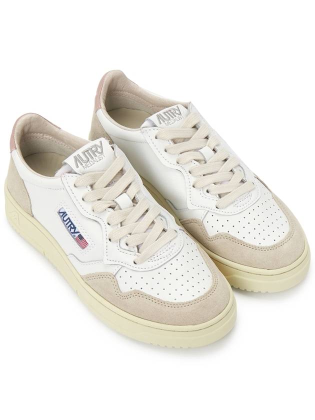 Medalist Leather Suede Low Top Sneakers White Pink - AUTRY - BALAAN 4