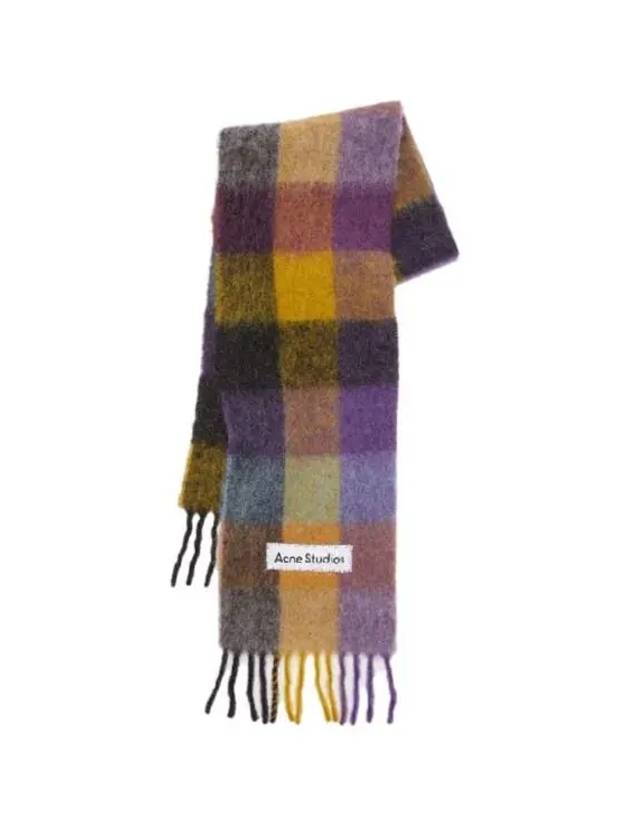 Check Mohair Muffler Muffler Grey Yellow - ACNE STUDIOS - BALAAN 2