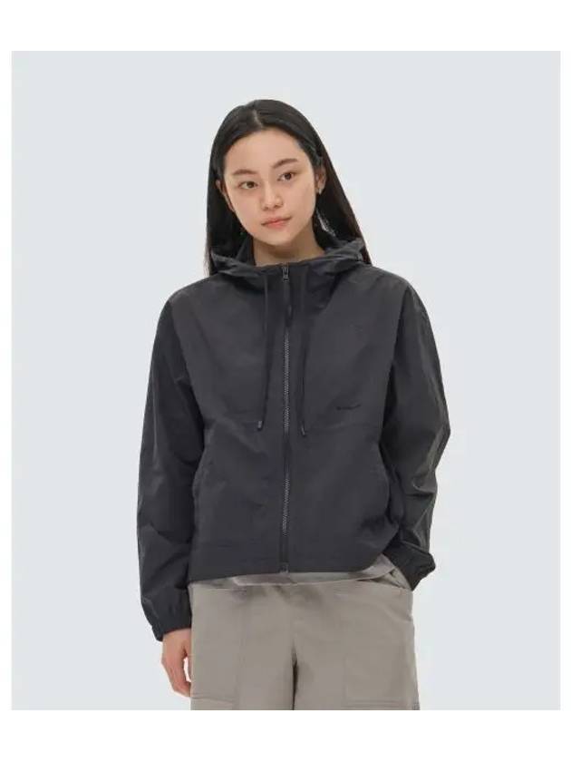 Taslan Women s Woven Semi Crop Windbreaker Dark Charcoal S24MWLWB52 - SNOW PEAK - BALAAN 1