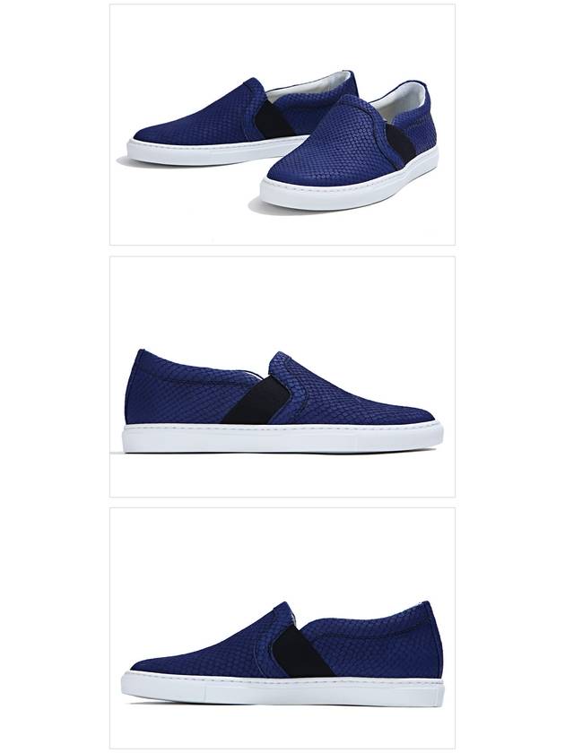 Newbuck Calfskin Slip On Blue - LANVIN - BALAAN 3