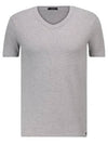 Cotton V-neck Short Sleeve T-Shirt Grey - TOM FORD - BALAAN 2