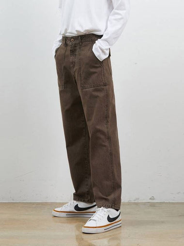 Denim work wear wide pants brown - CORK - BALAAN 1