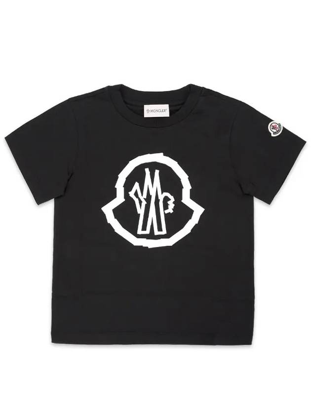 Kids Big Logo Patch Short Sleeve Black 8C00013 89AFV 999 - MONCLER - BALAAN 2