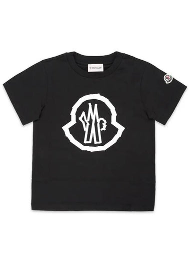 Kids Big Logo Patch Short Sleeve Black 8C00013 89AFV 999 - MONCLER - BALAAN 1