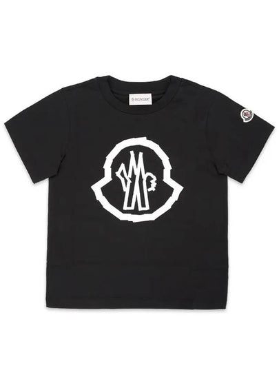 Kids Big Logo Patch Short Sleeve Black 8C00013 89AFV 999 8 10A - MONCLER - BALAAN 2