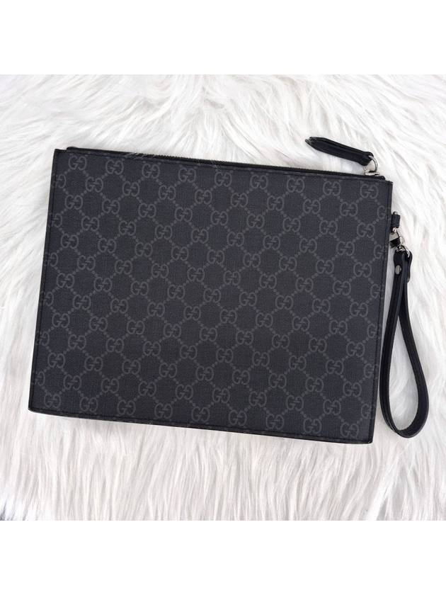 Wolf GG Supreme Clutch Bag Black 547084 - GUCCI - BALAAN 3