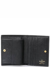 V Logo Signature Flap Compact Half Wallet Black - VALENTINO - BALAAN 5