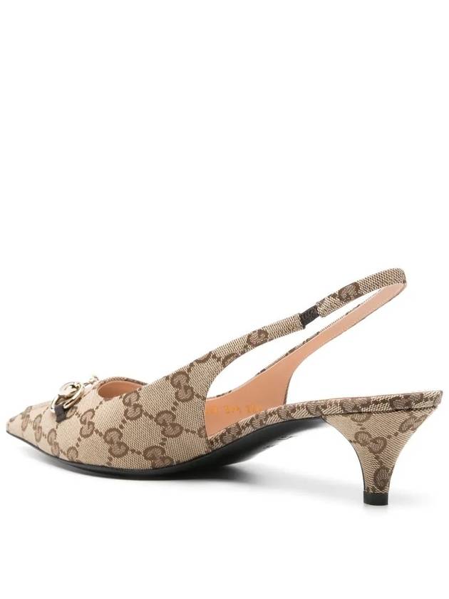 GG Low Slingback Heel Beige - GUCCI - BALAAN 4