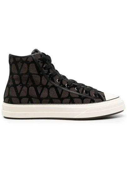 Toile Iconographe High Top Sneakers Brown - VALENTINO - BALAAN 2