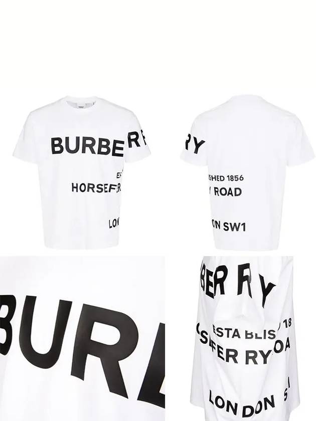 Men's Horseferry Logo Overfit Short Sleeve T-Shirt White - BURBERRY - BALAAN 9