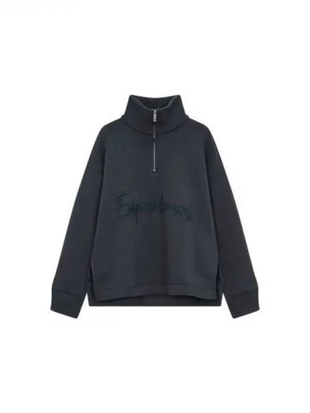 Women s Embroidered Logo Half Zip Sweatshirt Dark Navy 271839 - EMPORIO ARMANI - BALAAN 1