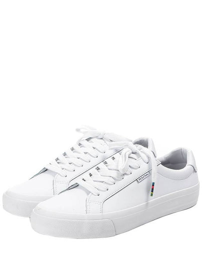 Amos Logo Leather Low Top Sneakers White - PAUL SMITH - BALAAN 2