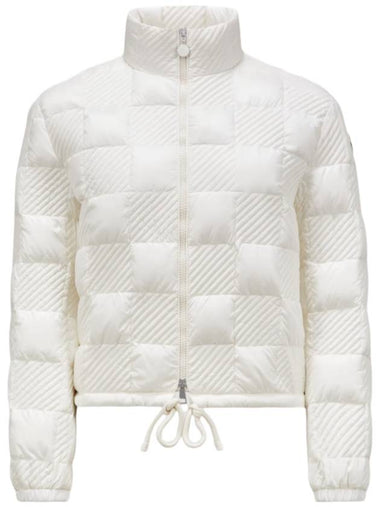 Ancy Checkerboard Motif Short Padding White - MONCLER - BALAAN 1