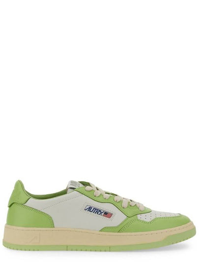 Men's Medalist Leather Low Top Sneakers Green - AUTRY - BALAAN 2